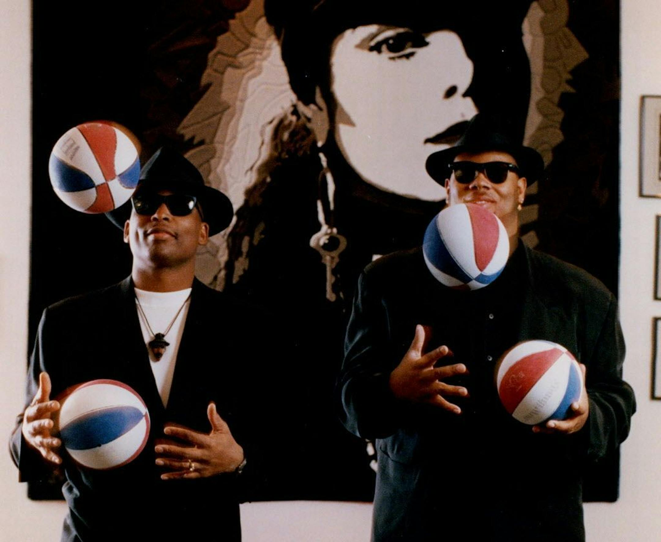February 13, 1994 Terry Lewis, left, and Jimmy are accustomed to juggling all sorts of things at their Flyte Tyme Studios in Edina. That's rug reproduction of the cover of Janet Jackson's "Rhythm Nation 1814" in the background. February 2, 1994 David Brewster, Minneapolis Star Tribune