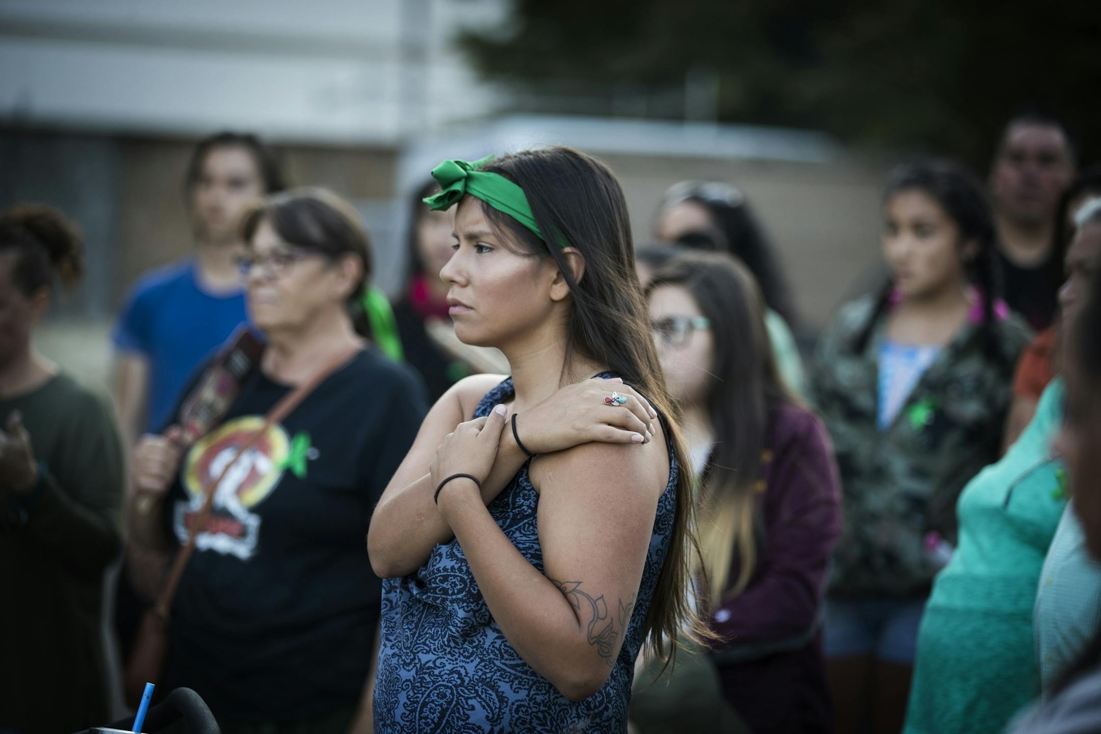 Missy Jackson, 23, of Minneapolis attends a prayer circle for Savanna LaFontaine-Greywind.