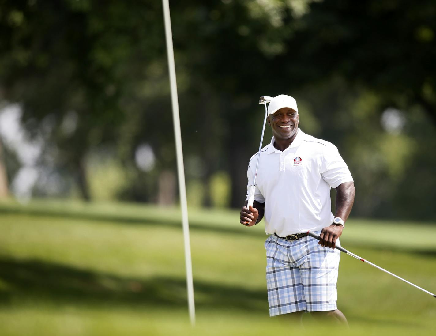 Former Minnesota Vikings John Randle played a round of golf at Hazeltine July 15, 2013 during a charity event to raise funds for St. David's Center for Child & Family Development.