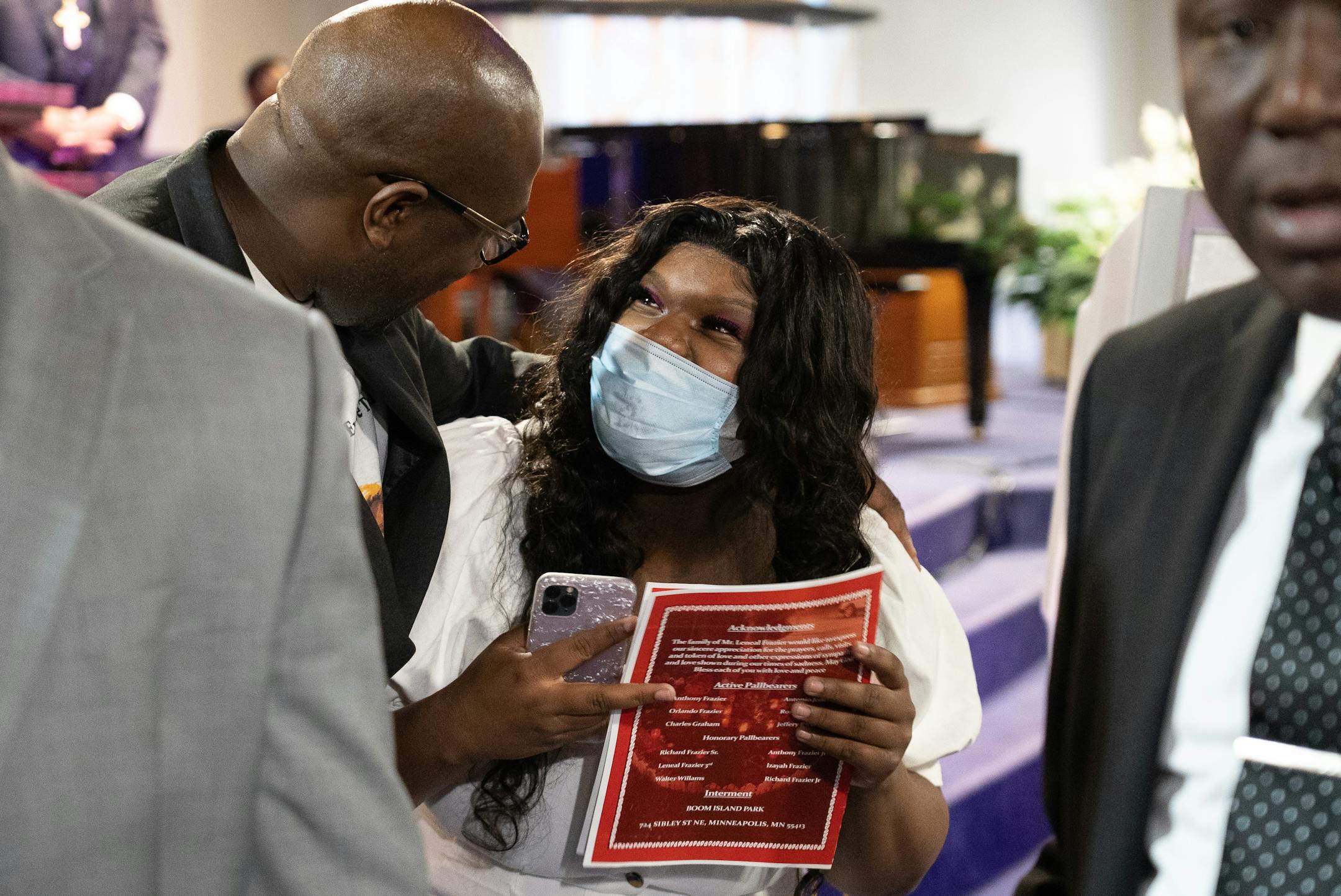 George Floyd's brother Philonise Floyd Darnella Frazier spoke after the service.