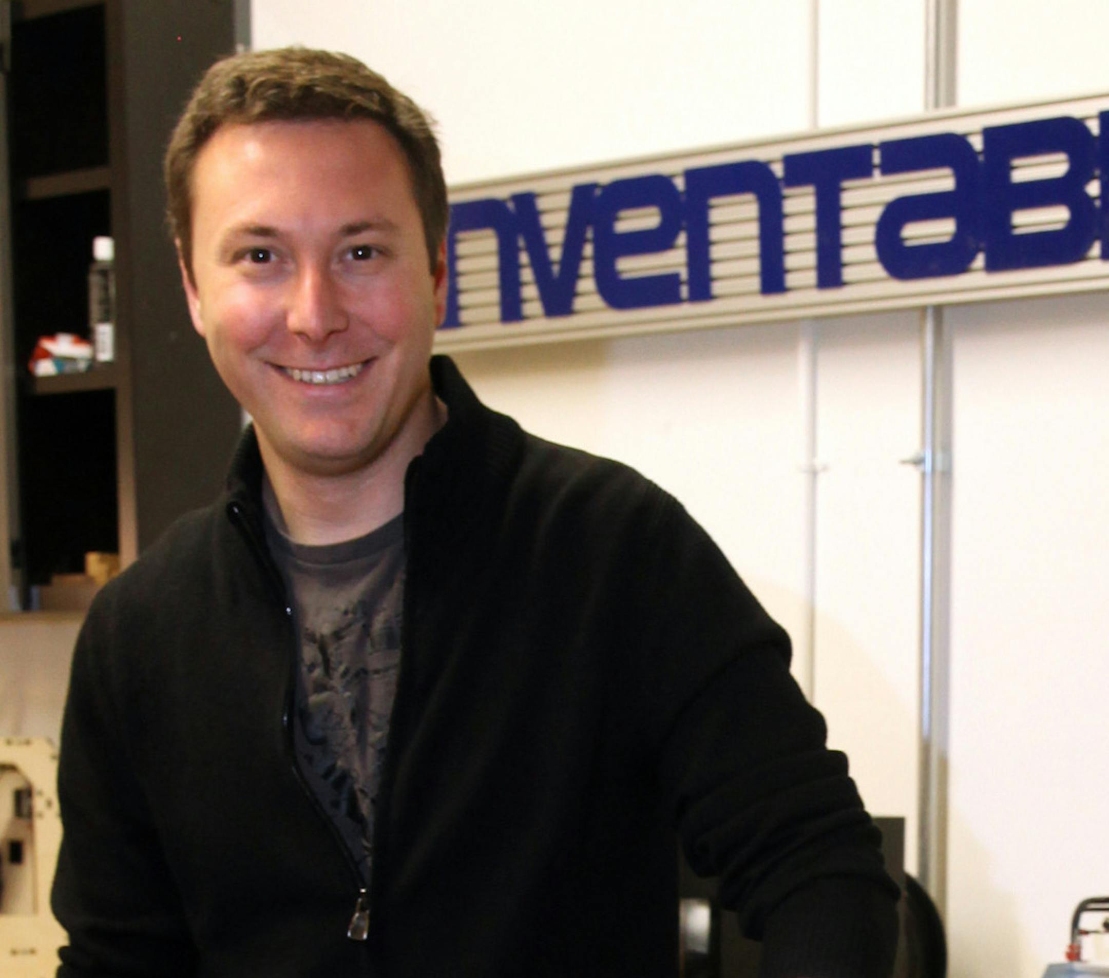 Inventables CEO Zach Kaplan, left, and Edward Ford, director of digital manufacturing pictured March 26, 2013, used the technology to create low-cost skateboards out of Baltic birch. (Nancy Stone/Chicago Tribune/MCT)