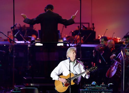 Justin Hayward of the Moody Blues performed with an orchestra for the band's recent concert at the Hollywood Bowl.