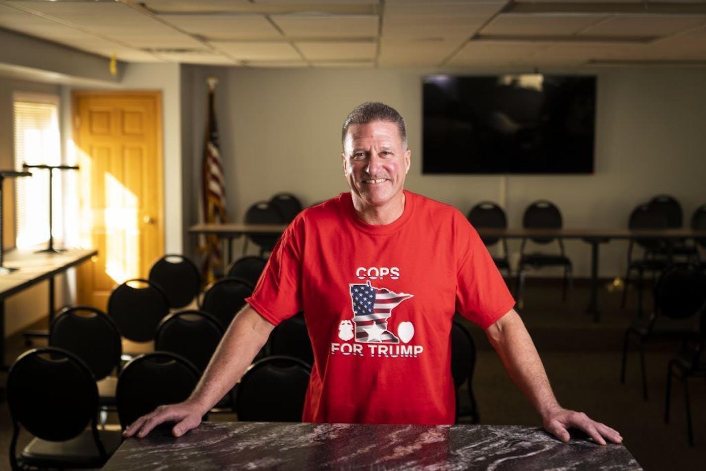 Minneapolis police union president Lt. Bob Kroll poses for a photo at police union headquarters.