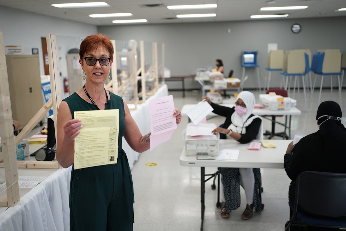 Grace Wachlarowicz, Minneapolis director of elections and voter services, offered the media a look at its new early voting center on Thursday.