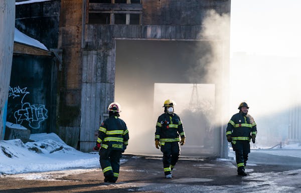 Firefighters worked to put out a fire inside a commercial building in north Minneapolis.