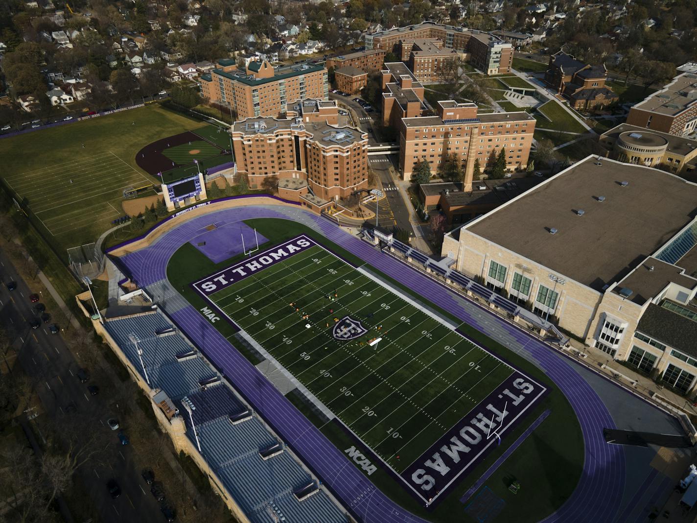 O'Shaughnessy Stadium was photographed at the University of St. Thomas' St. Paul campus on Friday, Nov. 6, 2020. ] AARON LAVINSKY • aaron.lavinsky@startribune.com Nov. 11 is first signing day in which athletes will commit to St. Thomas as a DI institution.