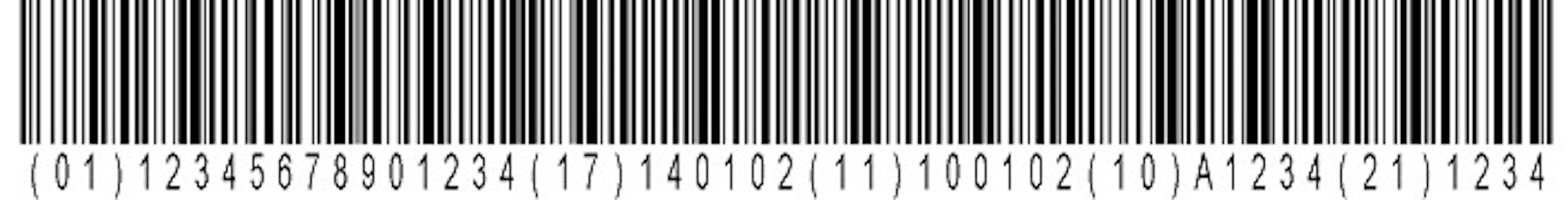 CAPTION: A unique device identifier (UDI) for a medical device, like this mock-up from the National Institutes of Health, consists of a string of numbers and letters between 50 and 75 characters long, plus a machine-readable version in barcode. Some say a snippet called the device identifier, which is 12345678901234 in this example, should be scanned in the hospital and sent to Medicare in insurance claims to track recalls and device problems.