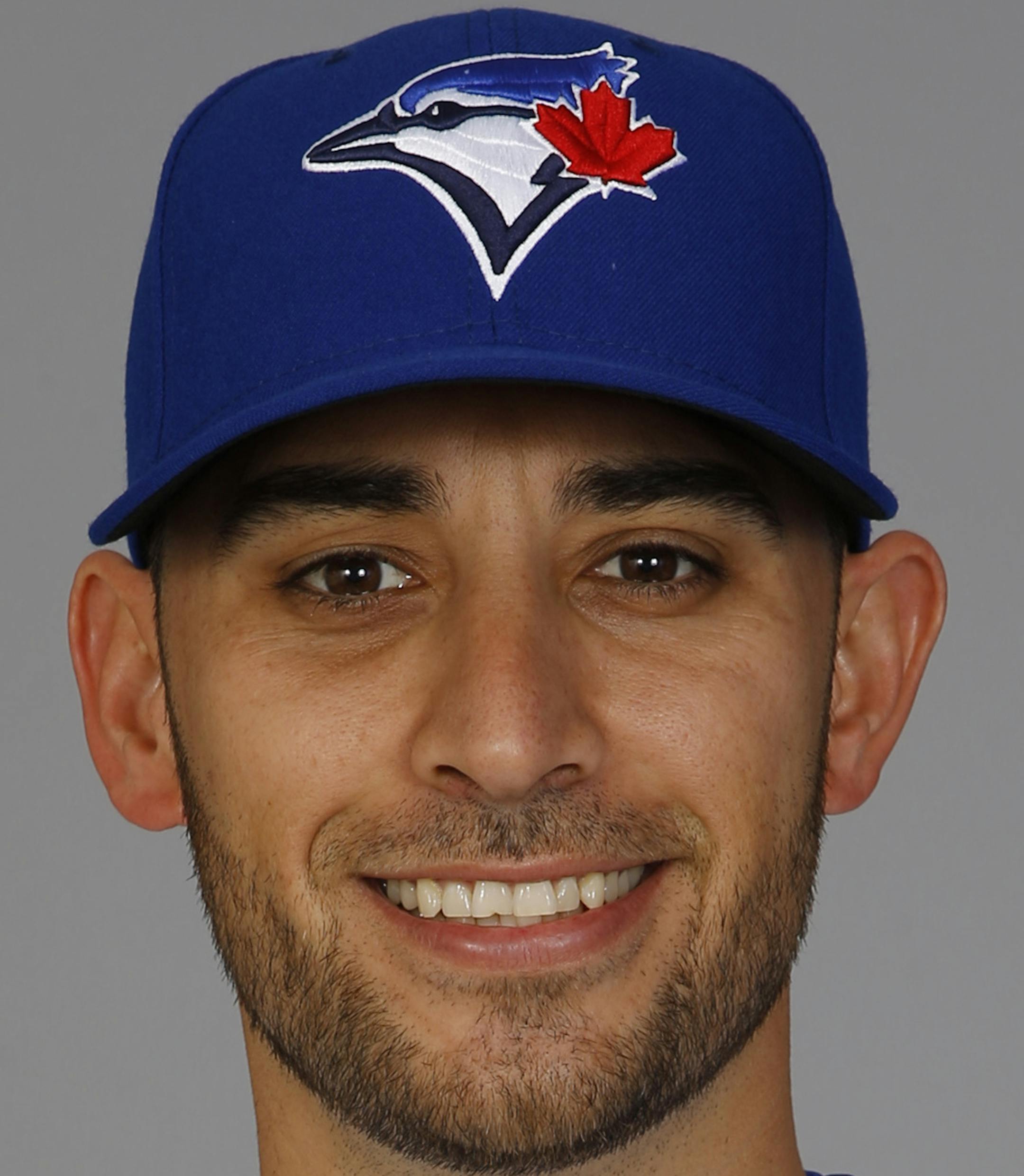 This is a 2016 photo of pitcher Marco Estrada of the Toronto Blue Jays baseball team. This image reflects the 2016 active roster as of Feb. 27, 2016, when this image was taken. (AP Photo/Patrick Semansky) ORG XMIT: OTK