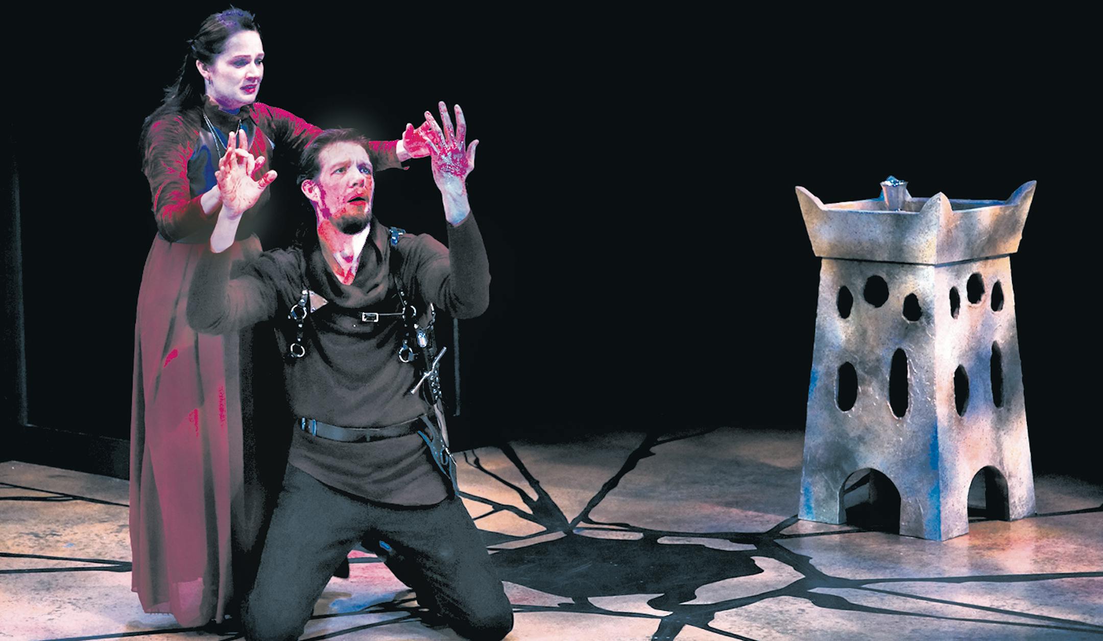 Petronella J. Ytsma
Michael Ooms as Macbeth and Vanessa Wasche as Lady Macbeth in Park Square Theatre&#xed;s production of &#xec;Macbeth.&#xee;
