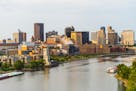 St. Paul Downtown Skyline and the Mississippi River Riverfront