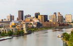 St. Paul Downtown Skyline and the Mississippi River Riverfront