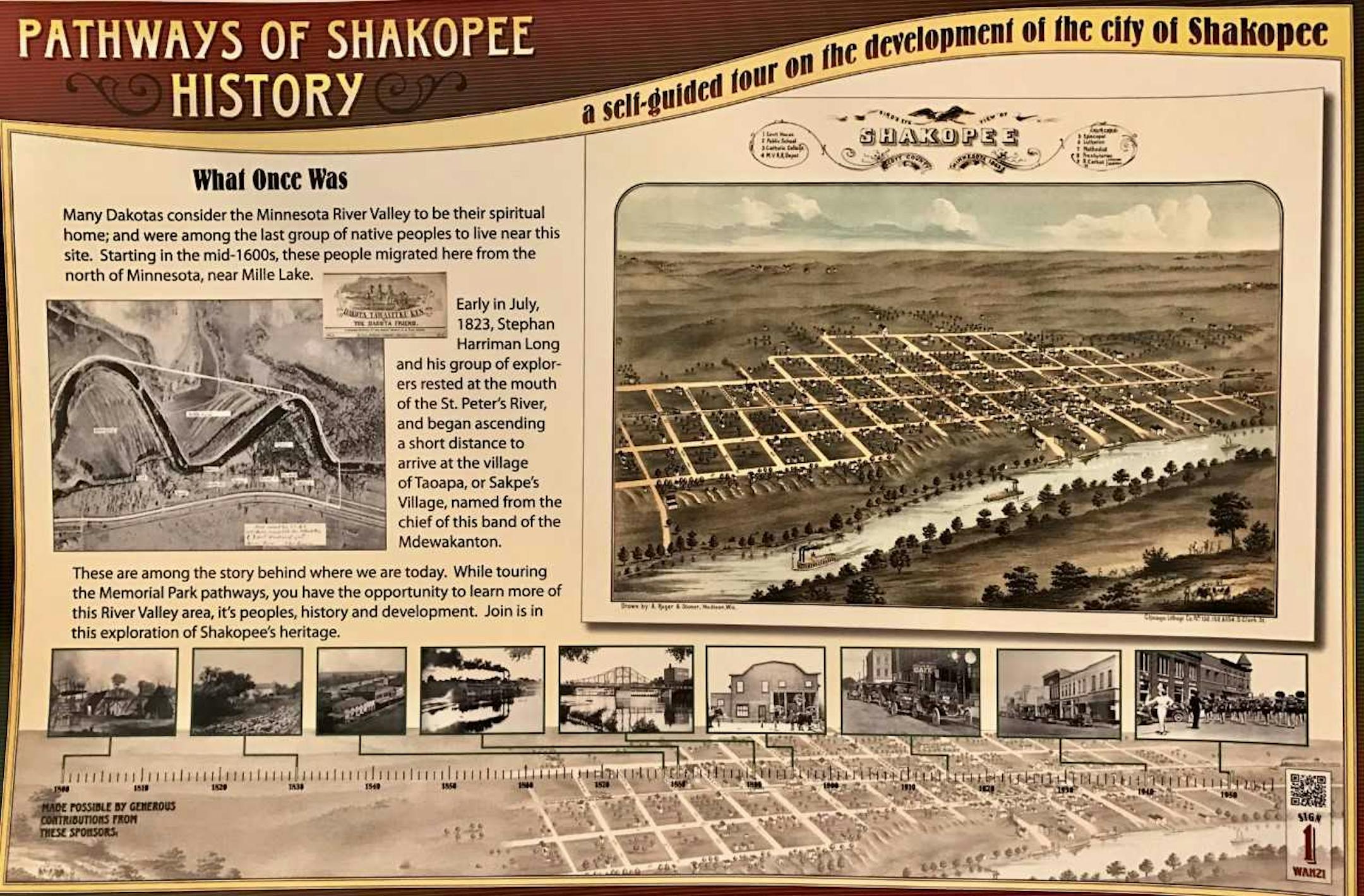 A draft of one of the placards that the Shakopee Heritage Society plans to install in Memorial Park. (Courtesy of Shakopee Heritage Society)