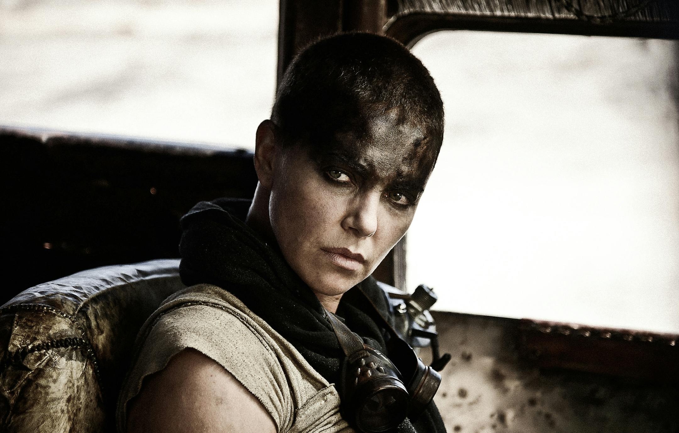 FRD-02064r Film Name: MAD MAX: FURY ROAD Copyright: © 2015 WV FILMS IV LLC AND RATPAC-DUNE ENTERTAINMENT LLC - U.S., CANADA, BAHAMAS & BERMUDA © 2015 VILLAGE ROADSHOW FILMS (BVI) LIMITED - ALL OTHER TERRITORIES Photo Credit: Jasin Boland Caption: CHARLIZE THERON as Furiosa in Warner Bros. Picturesí and Village Roadshow Picturesí action adventure ìMAD MAX: FURY ROAD,î a Warner Bros. Pictures release.