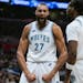 Timberwolves center Rudy Gobert flexed after dunking in the second half vs. the Clippers. Gobert shot 60% from the field and finished with 17 points, 