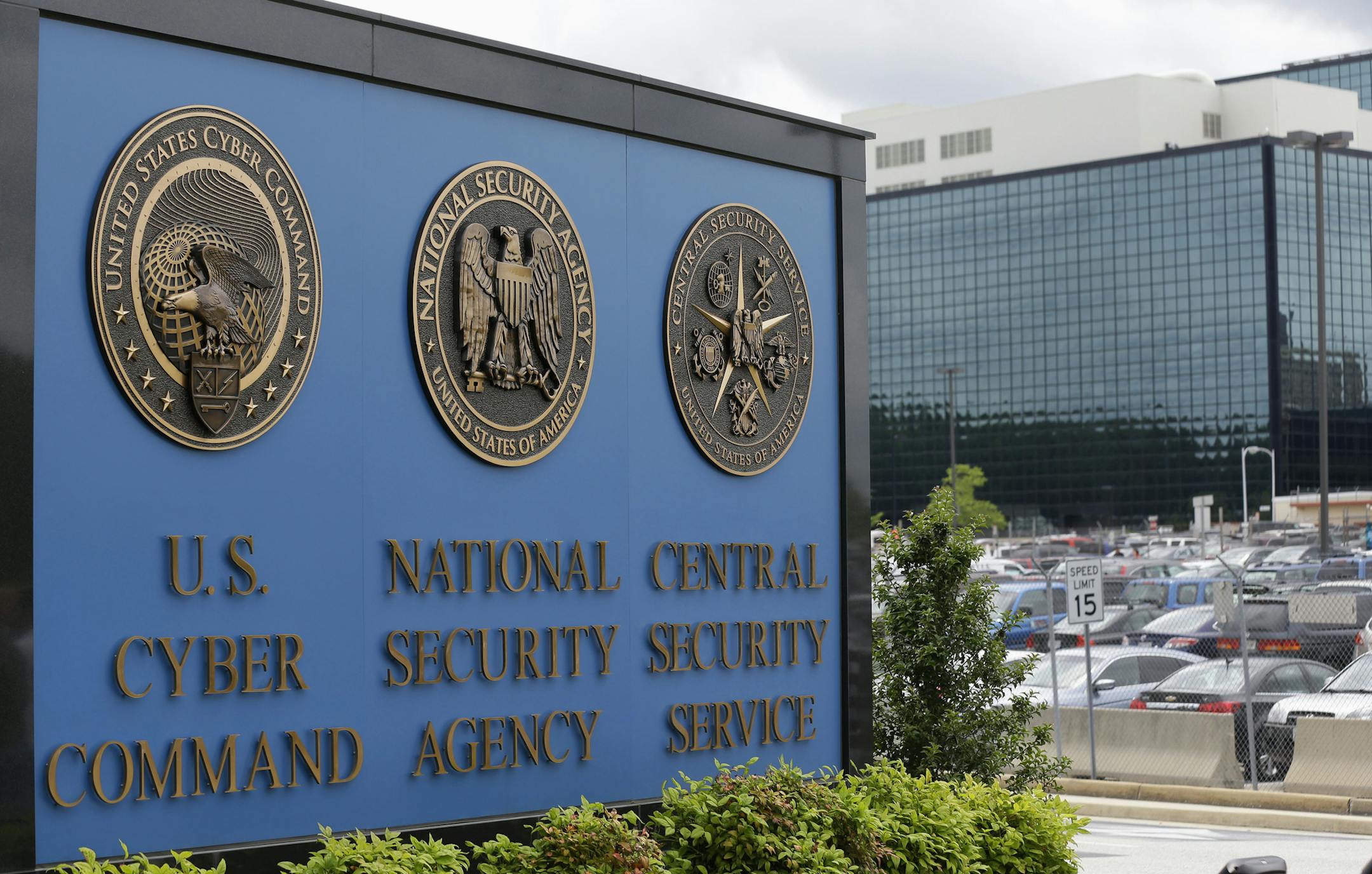 FILE - This June 6, 2013, file photo shows the sign outside the National Security Agency campus in Fort Meade, Md. A presidential advisory panel has recommended dozens of changes to the government's surveillance programs, including stripping the NSA of its ability to store Americans' telephone records and requiring a court to sign off on the individual searches of phone and Internet data. (AP Photo/Patrick Semansky, File)