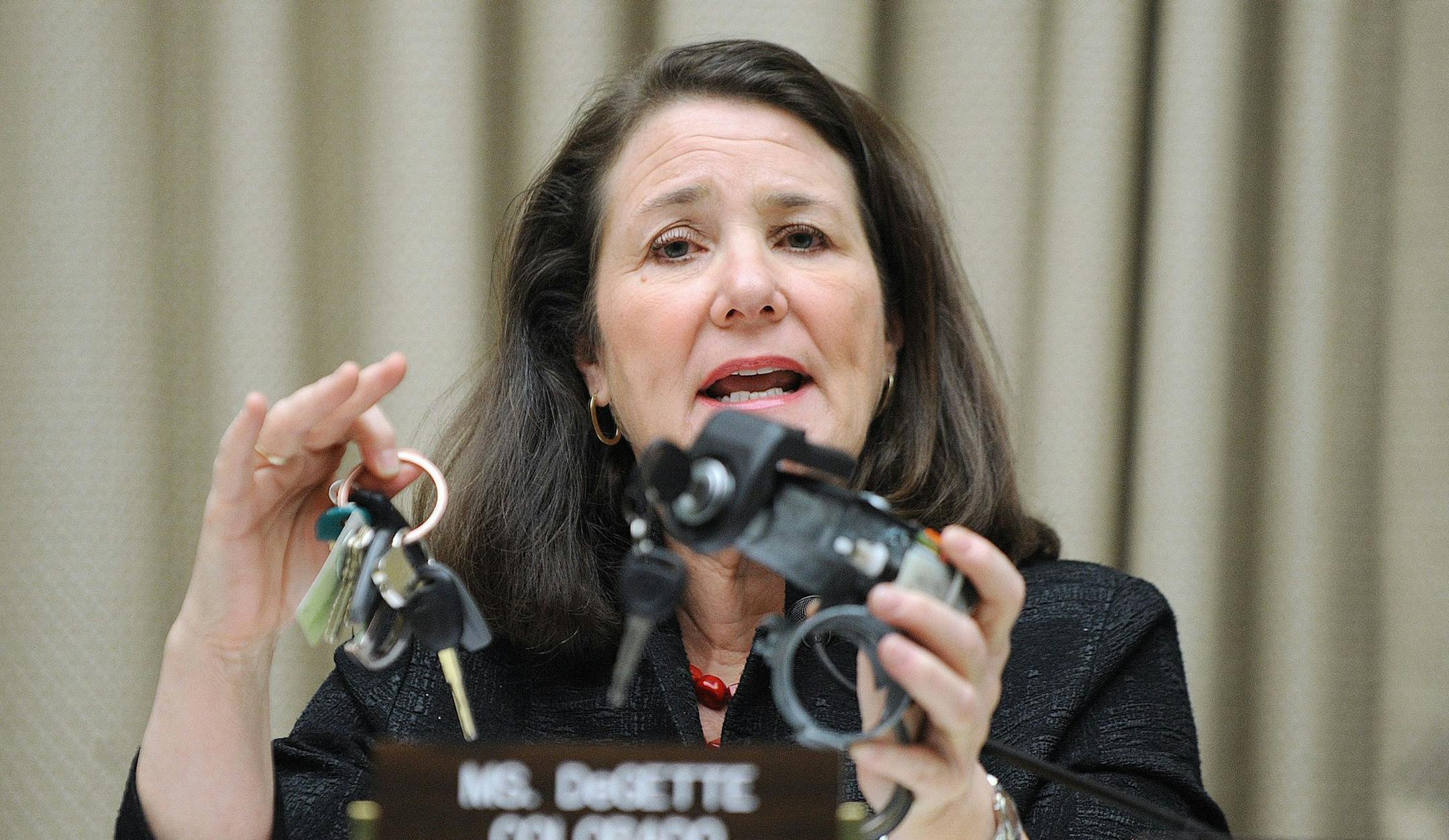 Congresswoman Diana DeGette speaks at a hearing on "The GM Ignition Switch Recall: Why Did It Take So Long?" April 1, 2014 in Washington, DC. General Motors announced a recall of more than 1.3 million vehicles for ignition-switch problems linked to 13 deaths. (Olivier Douliery/Abaca Press/MCT) ORG XMIT: 1151114