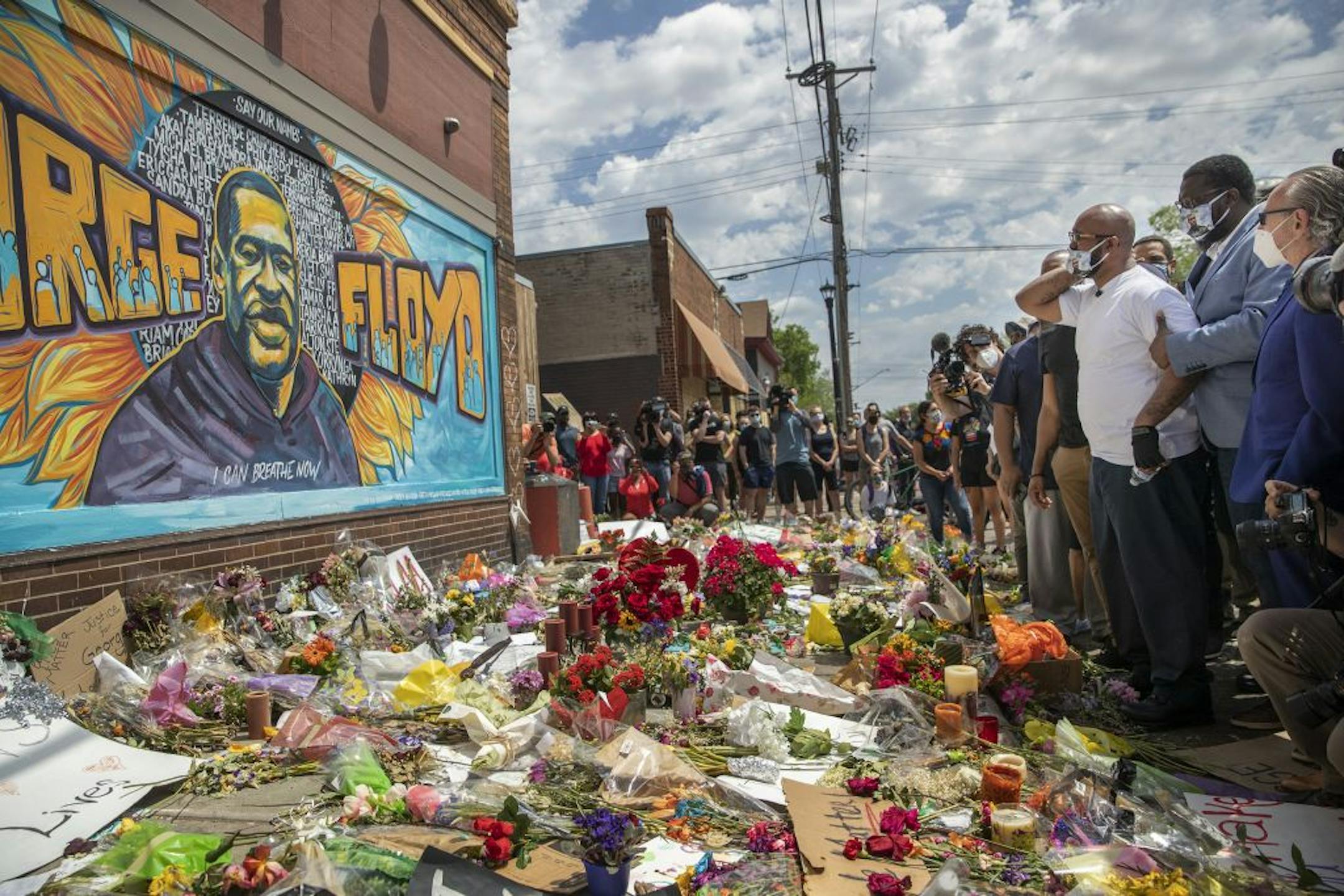 Terrence Floyd, the brother of the late George Floyd, on Monday visited the site on 38th and Chicago where his brother was killed.