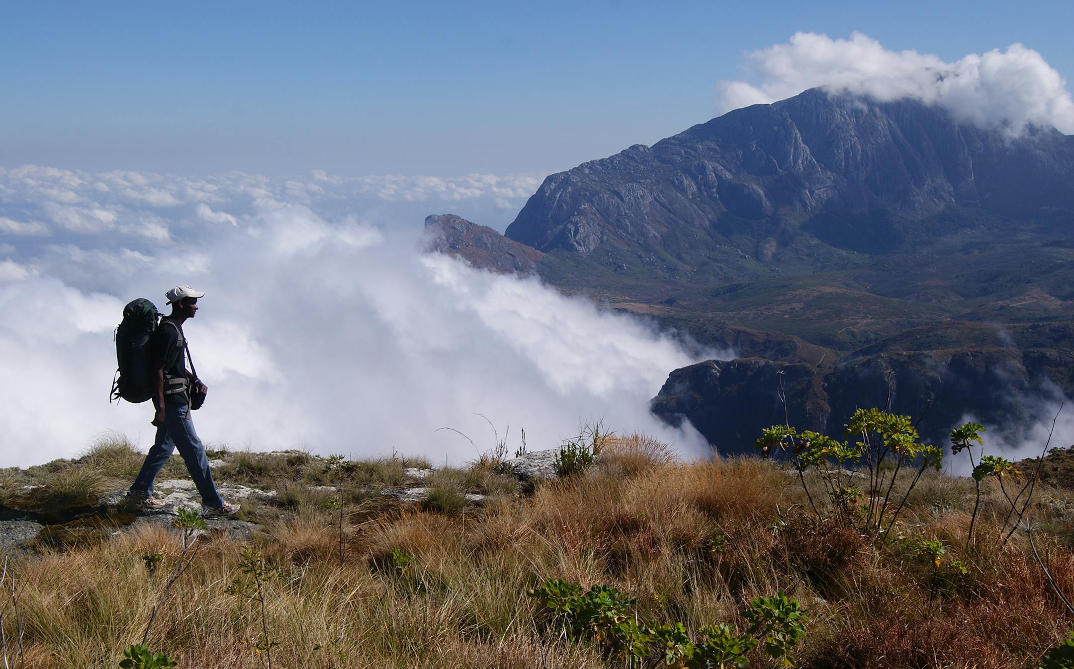The Lichenya Platueau provides a dramatic view of Chambe Peak; a community of diminutive people is said to have once lived on its plateaus. Illustrates TRAVEL-MALAWI (category t), by Henry Wismayer, special to The Washington Post. Moved Tuesday, December 17, 2013. (MUST CREDIT: Henry Wismayer.)
