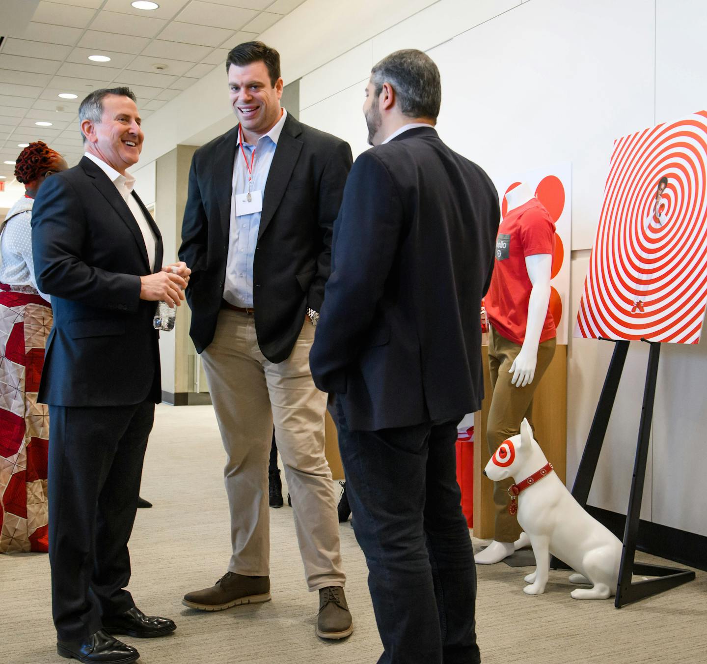 Target CEO Brian Cornell, left talked with Cincinatti Bengals Eric Winston and Ahmad Nasser of the NFLPA before the presentation. (NFL Players Association) ] GLEN STUBBE &#x2022; glen.stubbe@startribune.com Friday, February 2, 2018 Target invited current and former football players to HQ to discuss post-football career possibilities in retail.