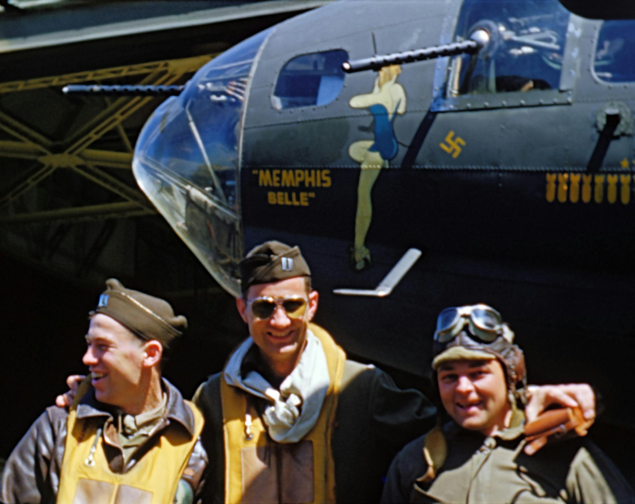 The crew of the B-17 Memphis Bell included Staff Sgt. John. P. Quinlan, Capt. Robert K. Morgan, Capt. Charles B. Leighton from the documentary "The Cold Blue."
photo: HBO