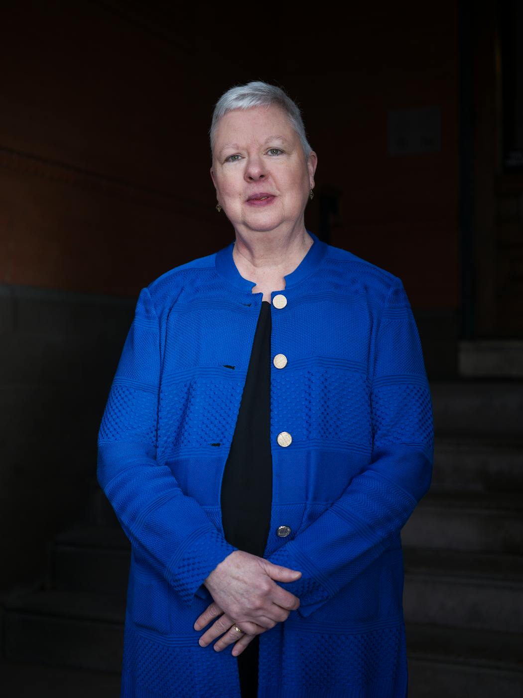 Hamline University’s new acting/interim president, Kathleen Murray, posed for a portrait Monday. Murray is starting her term and discussing her plans for helping the St. Paul private school rebound from the fallout of the Islamic art controversy that drew international attention last year.