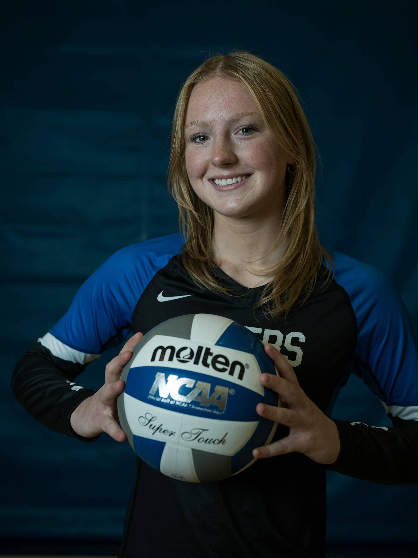 Anya Schmidt of Rogers Is one of the All-Metro volleyball team in St. Paul, Minn., on Sunday, Nov. 5, 2023. We've lined up the seven All-Metro volleyball players and the main floor at the Gangelhoff Center at Concordia University for the annual All-Metro shoot. I ] RICHARD TSONG-TAATARII • richard.tsong-taatarii @startribune.com