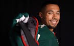Minnesota Wild defenseman Matt Dumba (24). ] ANTHONY SOUFFLE • anthony.souffle@startribune.com Players and team officials posed for photos and video