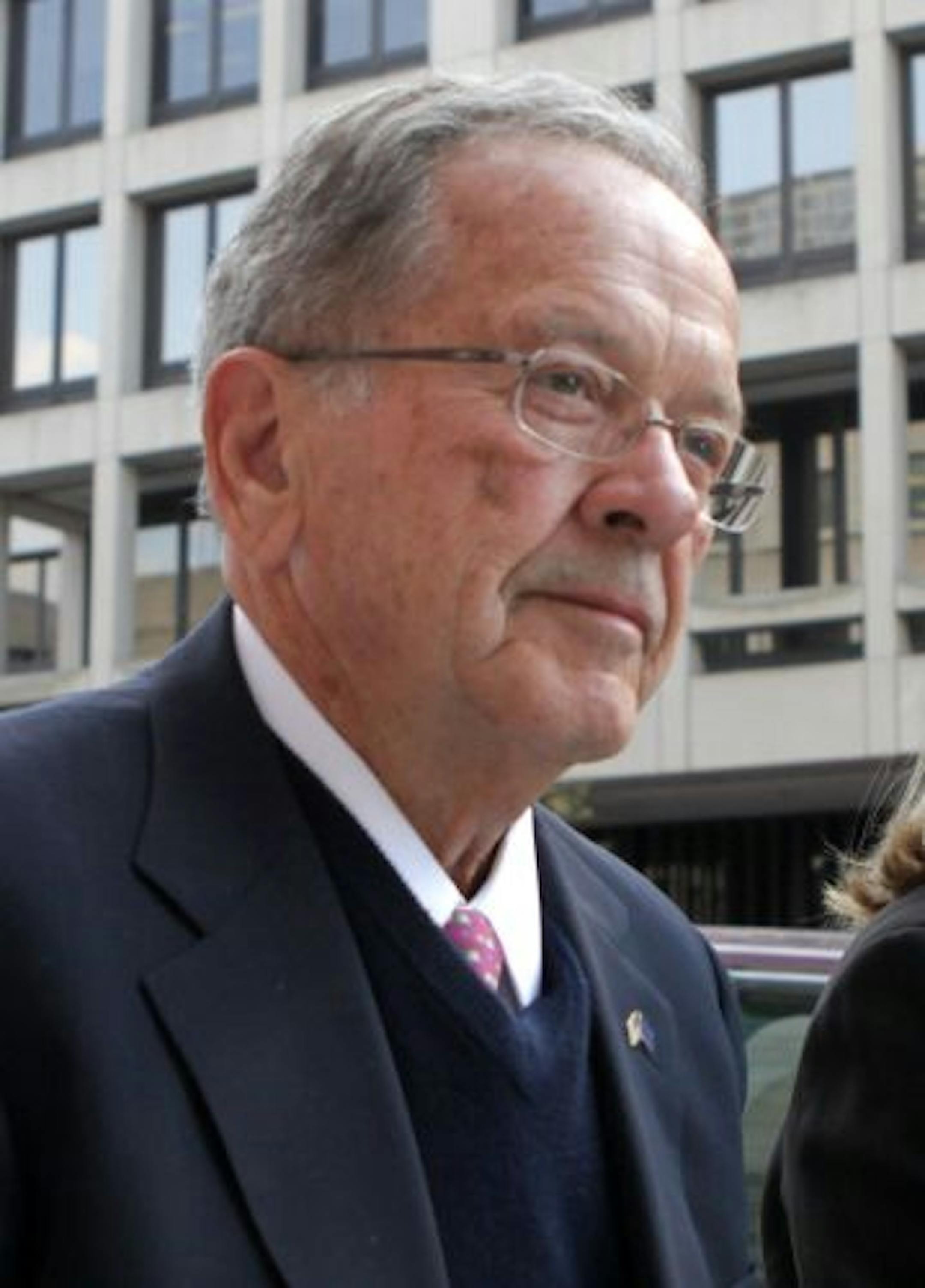 WASHINGTON - APRIL 07: Former U.S. Sen. Ted Stevens (R-AK) arrives at the Federal Courthouse, April 7, 2009 in Washington, DC. Stevens is attending a hearing on the Justice Department's request to dismiss the corruption indictment against former Senator.