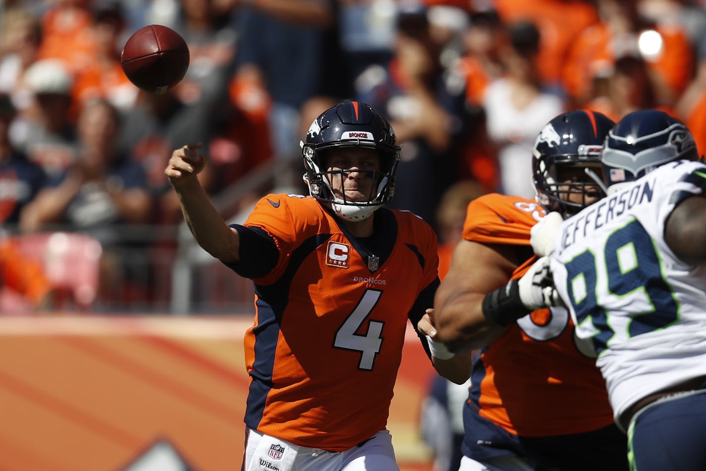 Case Keenum led the Broncos to a Week 1 win over Seattle, despite three interceptions. Now he faces Jon Gruden and the Raiders.