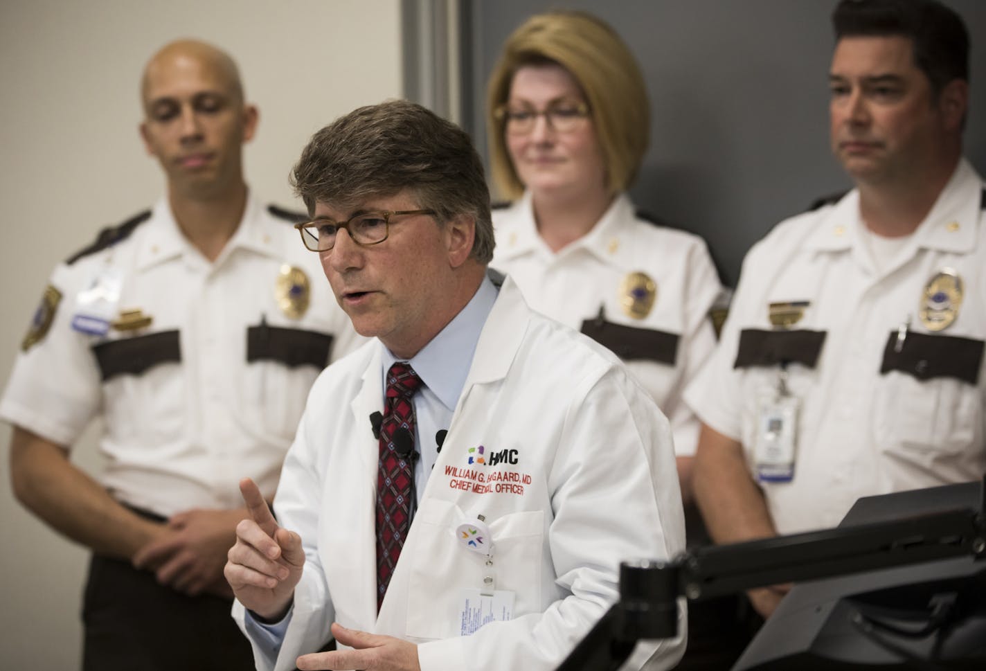 Dr. William Heegaard spoke at a press conference in response to a Star Tribune report on the use of Ketamine sedation by EMS in police related situations on June 15, 2018, in Minneapolis, Minn. ] RENEE JONES SCHNEIDER &#xef; renee.jones@startribune.com