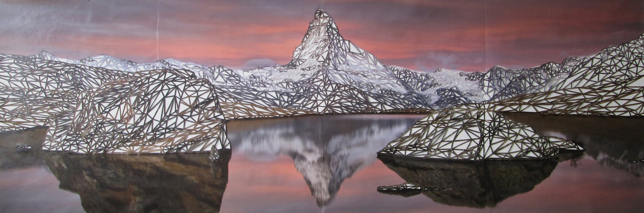Alyssa Baguss Matterhorn, 2013 Cut wallpaper mural 48&#x201a;&#xc4;&#xf9; x 144&#x201a;&#xc4;&#xf9; Provided by Soo Visual Arts Center