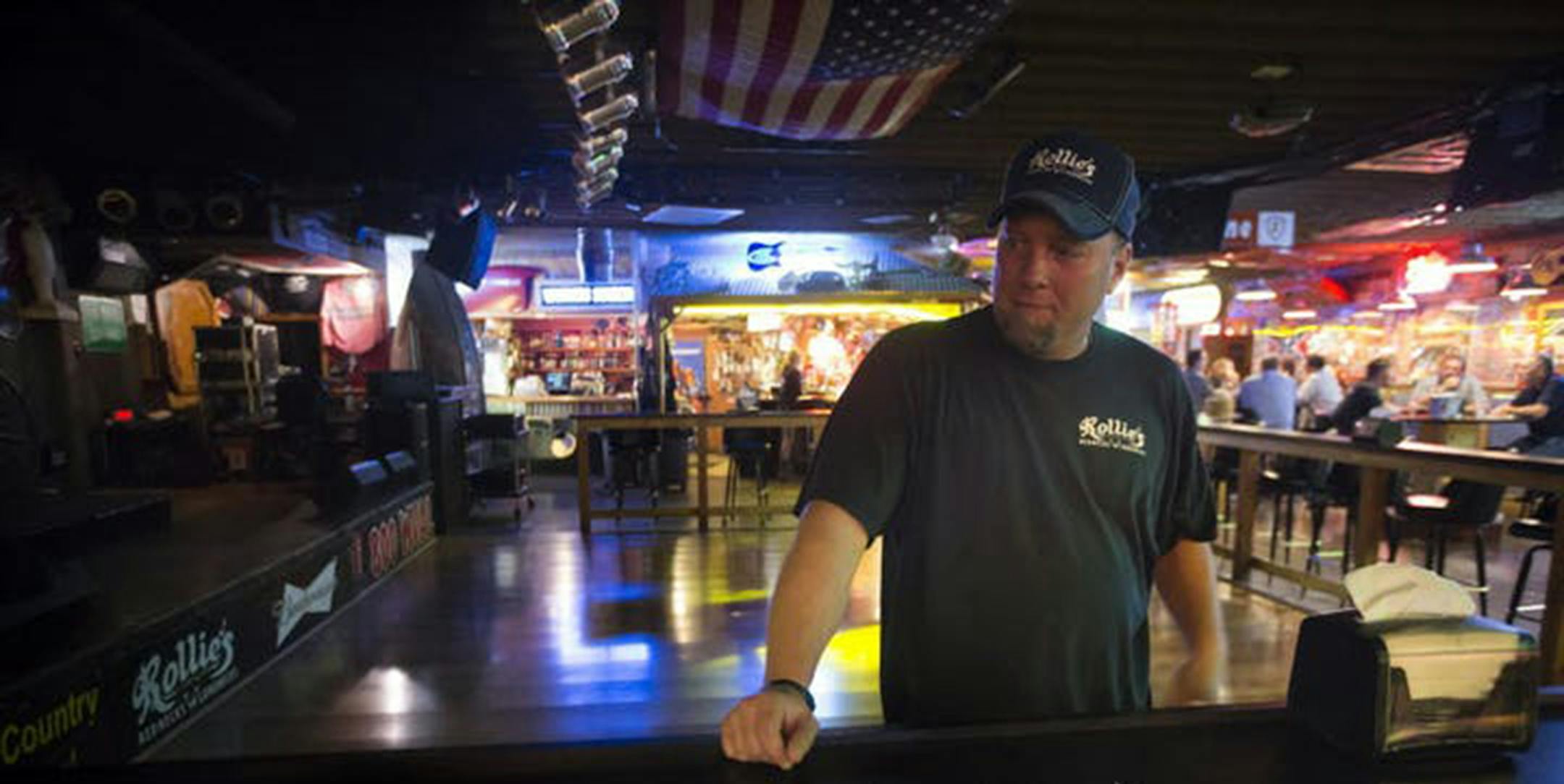 Rollie Hogrefe, owner of Rollie's Rednecks and Longnecks in Sauk Rapids, has an extensive collection of Confederate memorabilia on display. (Renee Jones Schneider/Minneapolis Star Tribune/TNS) ORG XMIT: 1686509