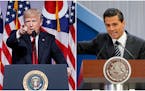 U.S. President Donald Trump, left, and Mexican President Enrique Peña Nieto