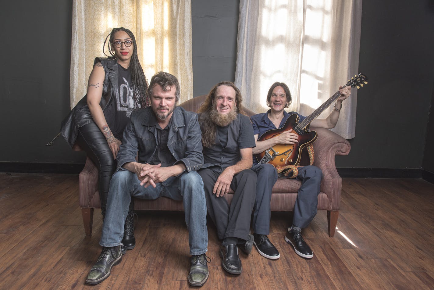 North Mississippi All-Stars, led by brothers Luther Dickinson (second from right) and Cody Dickinson (right), return to town Saturday at the Fine Line.