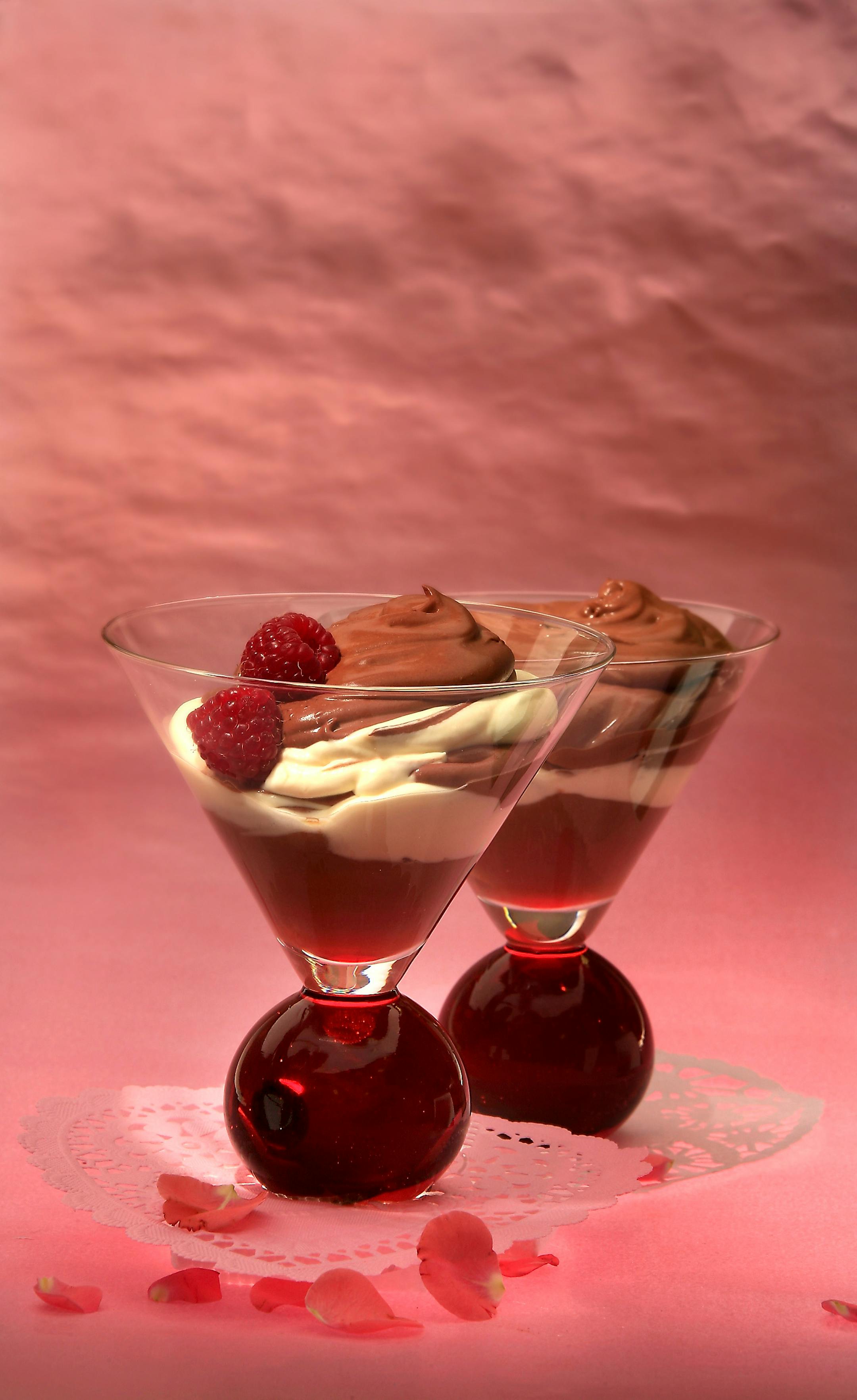 Studio illustration of chocolate mousse.