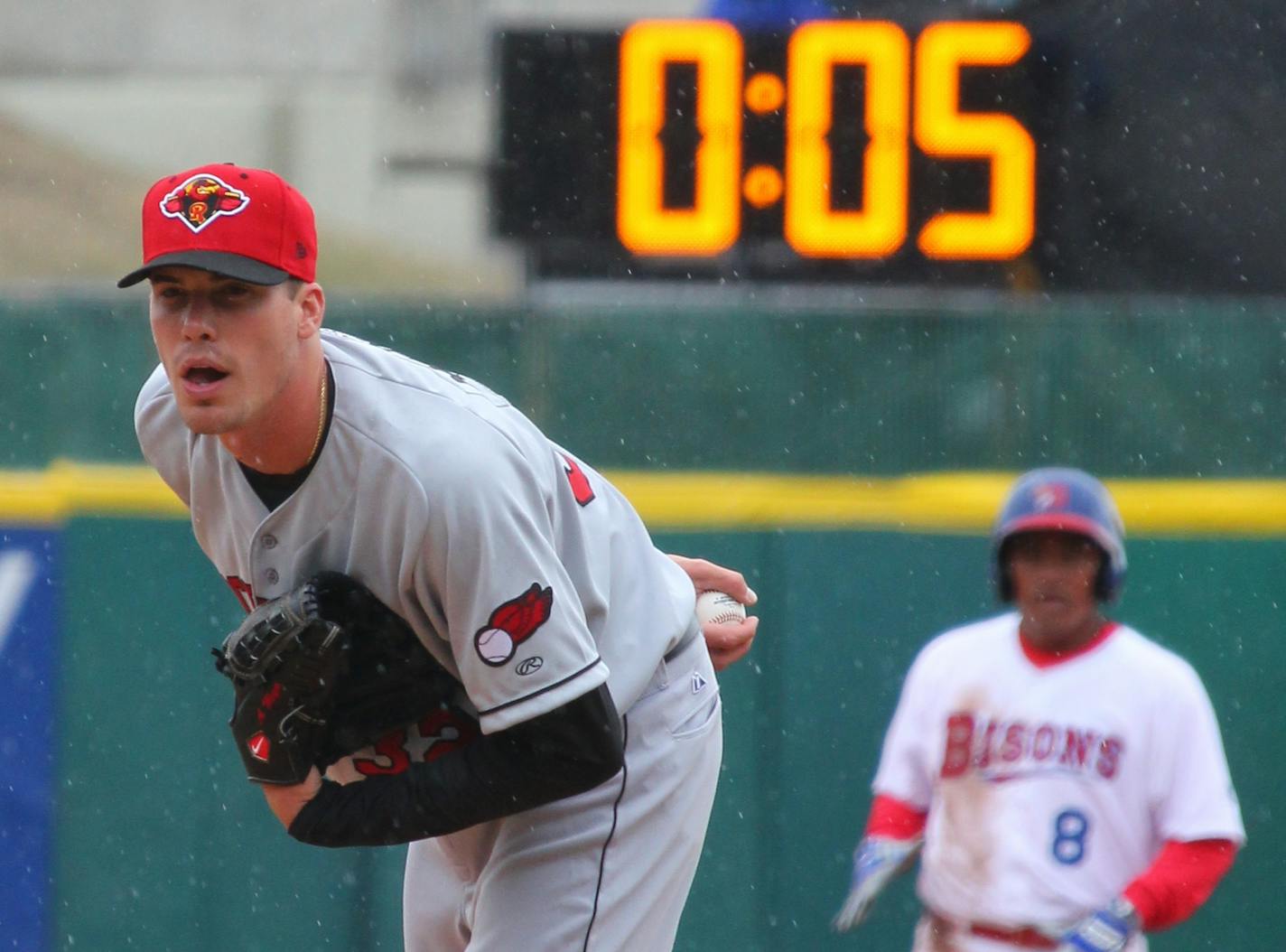 A pitch clock has been in effect at Class AAA and Class AA since last year, with this one ticking on former Twins prospect Alex Meyer.