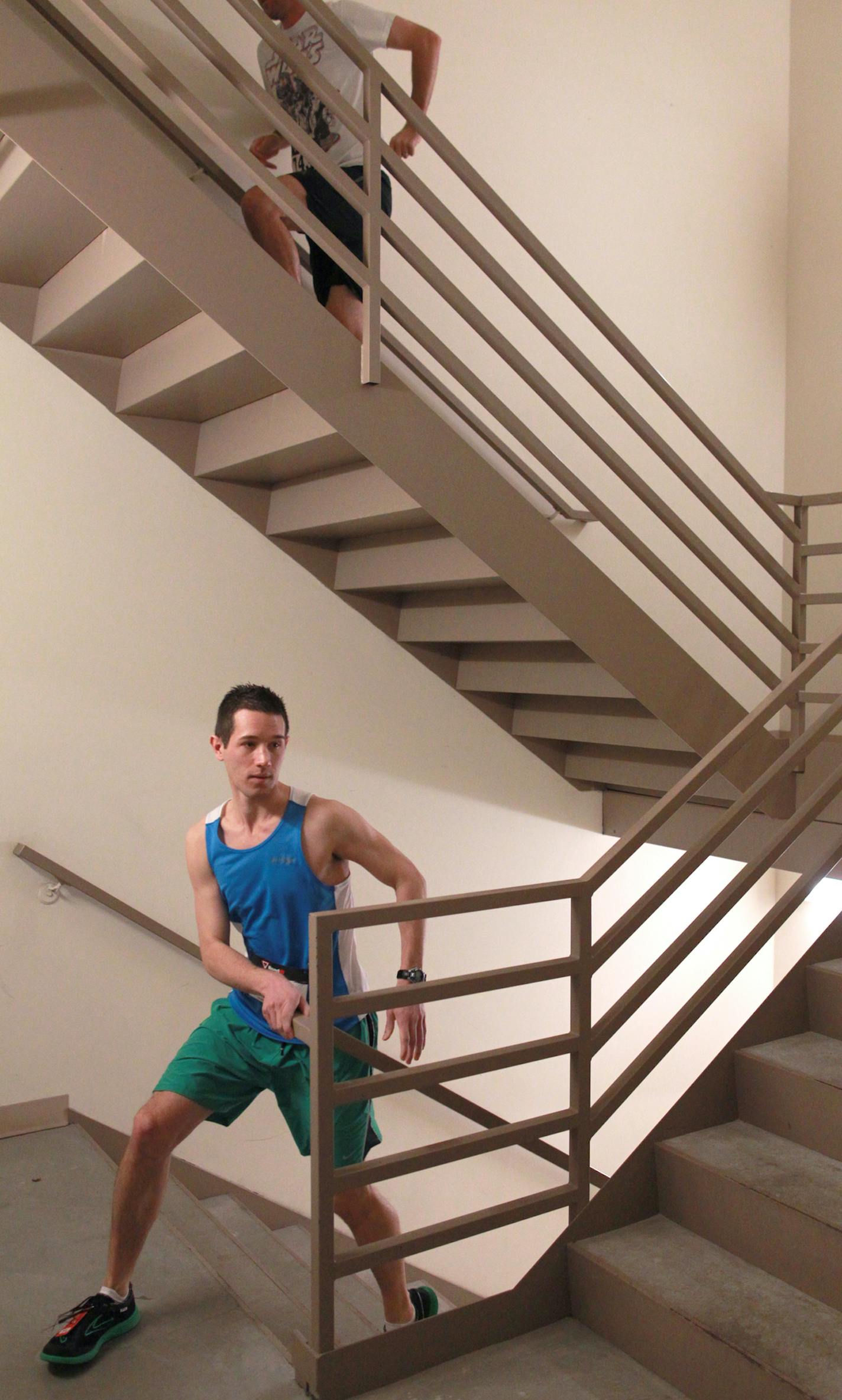 Jason Larson, one of the top competitors in the Fight for Air Climb at Accenture Tower in downtown Minneapolis, made the 660-step climb 10 times in the timed event.