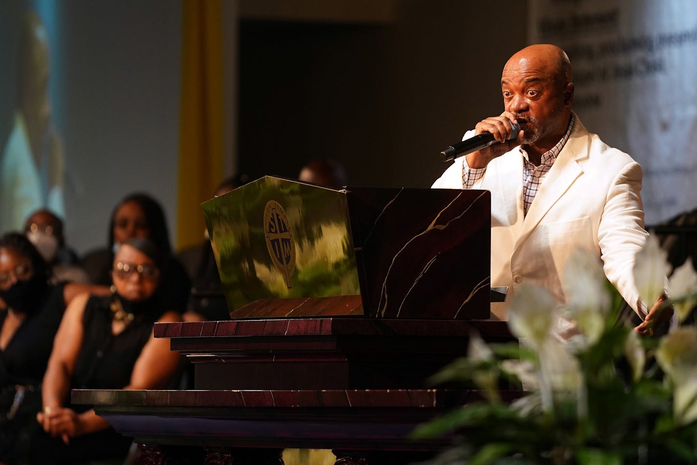 Rev. Jerry McAfee preached during a community memorial for George Floyd Friday at the Shiloh Temple International Ministries in north Minneapolis. ] ANTHONY SOUFFLE • anthony.souffle@startribune.com The Minneapolis NAACP held a community memorial for George Floyd Friday, June 12, 2020 at the Shiloh Temple International Ministries in north Minneapolis.