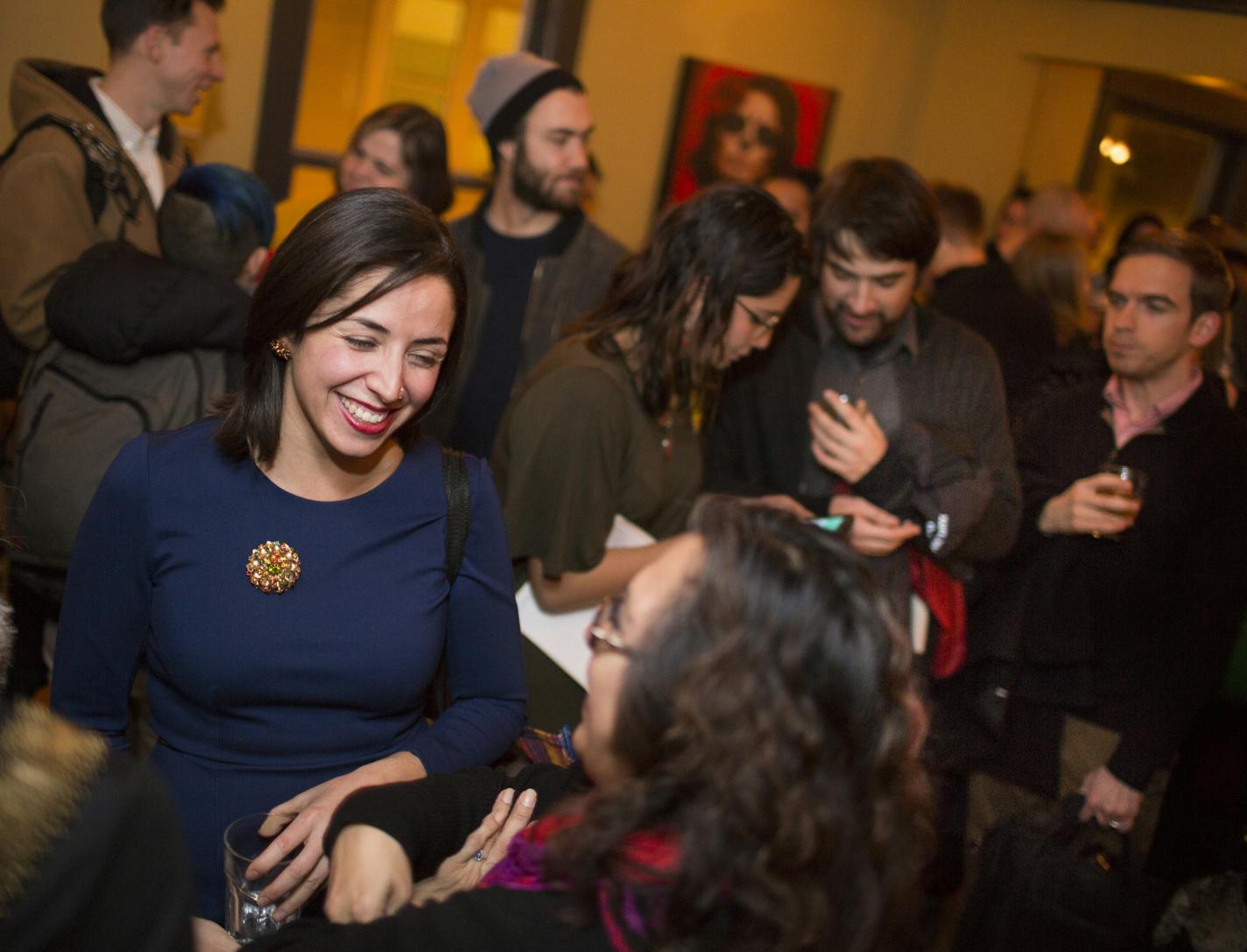 Minneapolis City Council member Alondra Cano chatted with guests at a launch of a new podcast called Latina Theory at Nico's on Wednesday, January 6, 2015, in Minneapolis, Minn. ] RENEE JONES SCHNEIDER &#x2022; reneejones@startribune.com