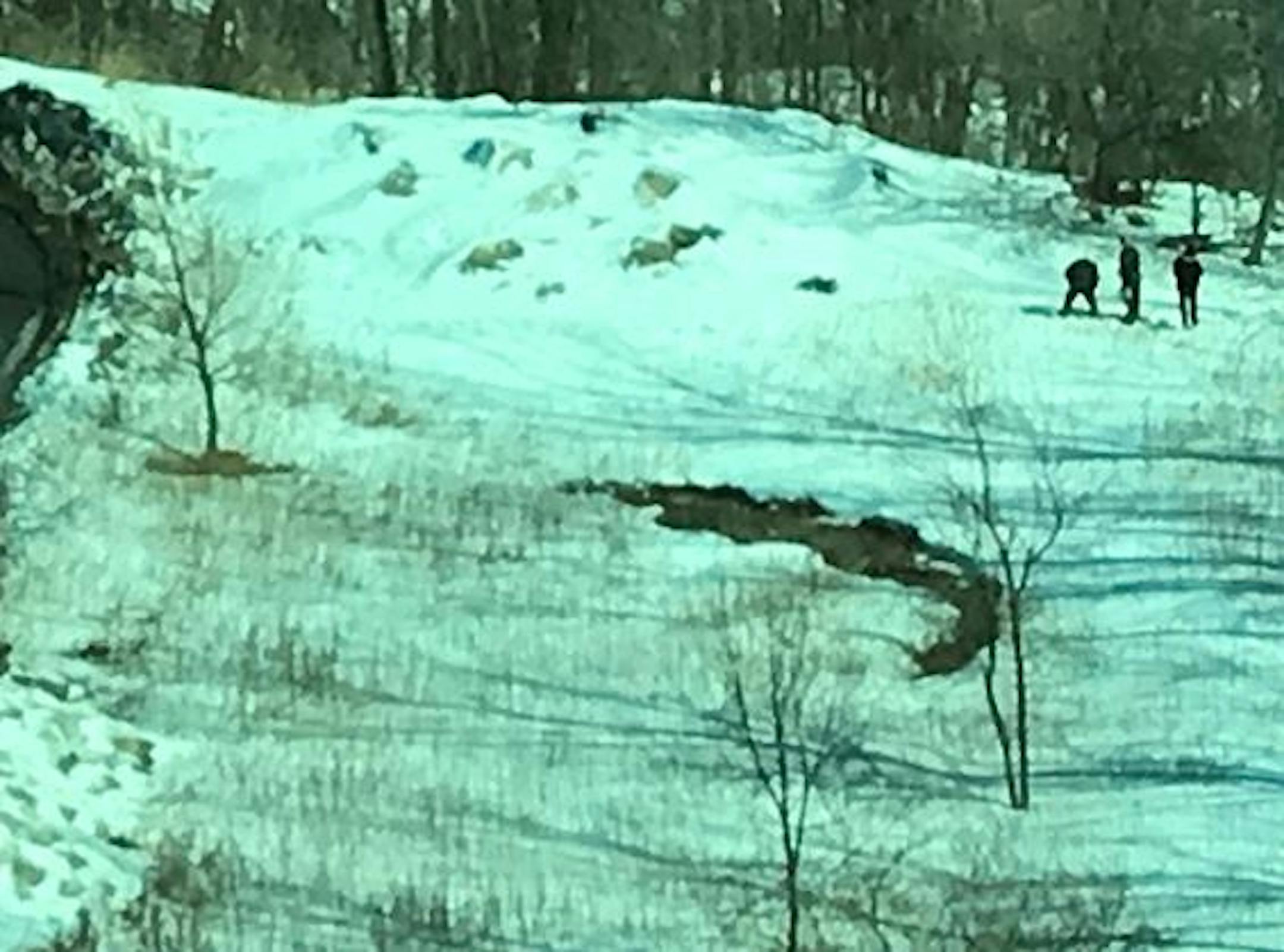 Law enforcement officers were on the scene where a man was found fatally stabbed Monday.