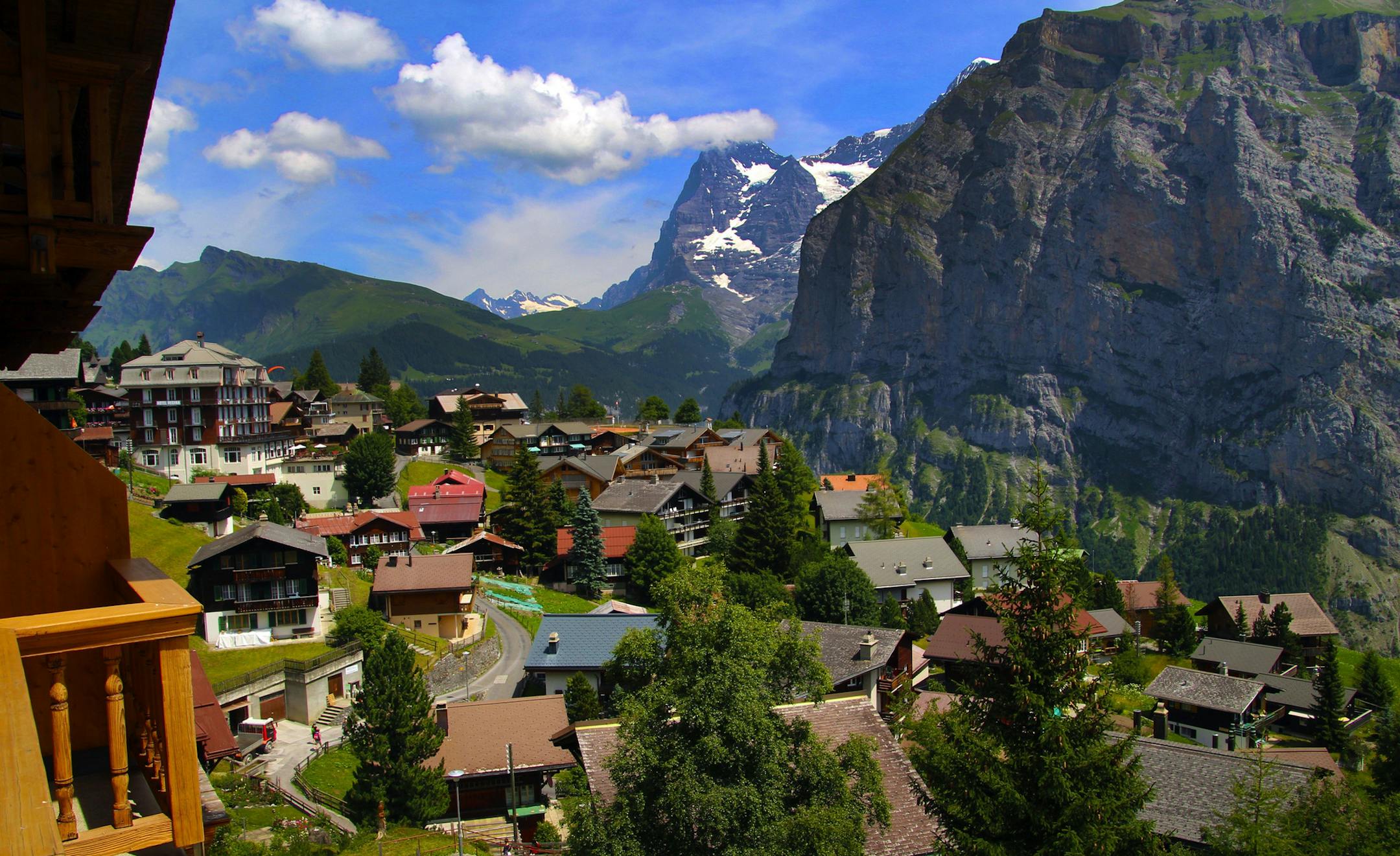 The Alpenruh Hotel in Murren offers terrace rooms with sweeping vistas over the picturesque mountain town and surrounding Alpine peaks.
(Tony DiBona/TNS) ORG XMIT: 1464080