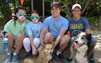 From left, Ashley Hurney, Maya Scheidemantle, Mike Morrison and Michelle Scheidemantle, with Annie, a Pembroke Welsh Corgi and Ringo, a Border Collie.