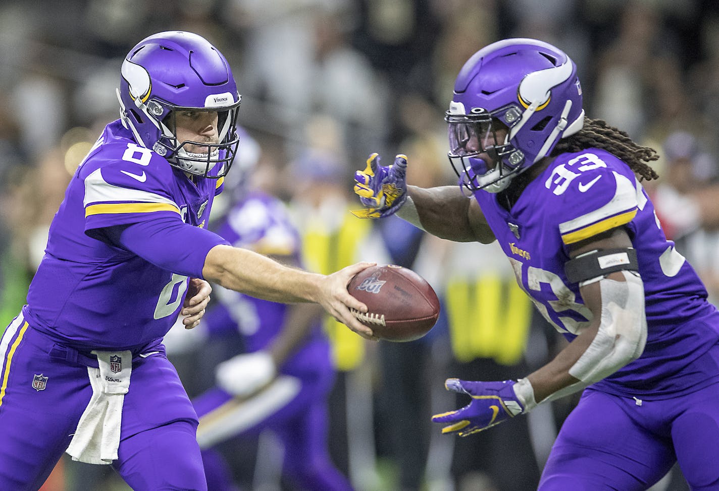 The Vikings ranked fourth in rushing attempts last season with Dalvin Cook, right, in a lead role.