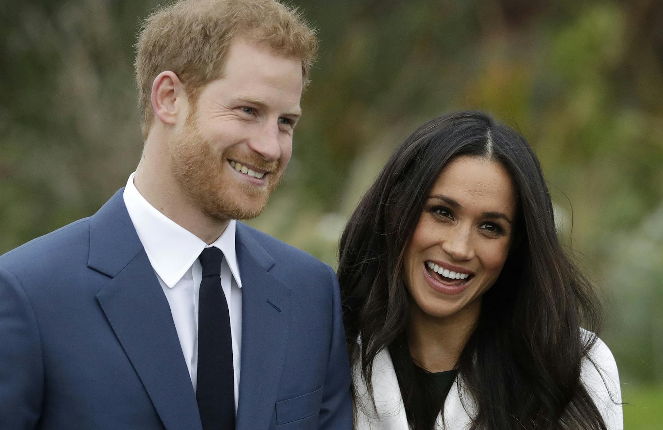 Britain's Prince Harry and then-fiancee Meghan Markle in November 2017.