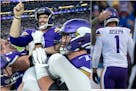 Vikings kicker Greg Joseph celebrated after his winning field goal against Indianapolis and walked off the field after missing an extra point at Buffa