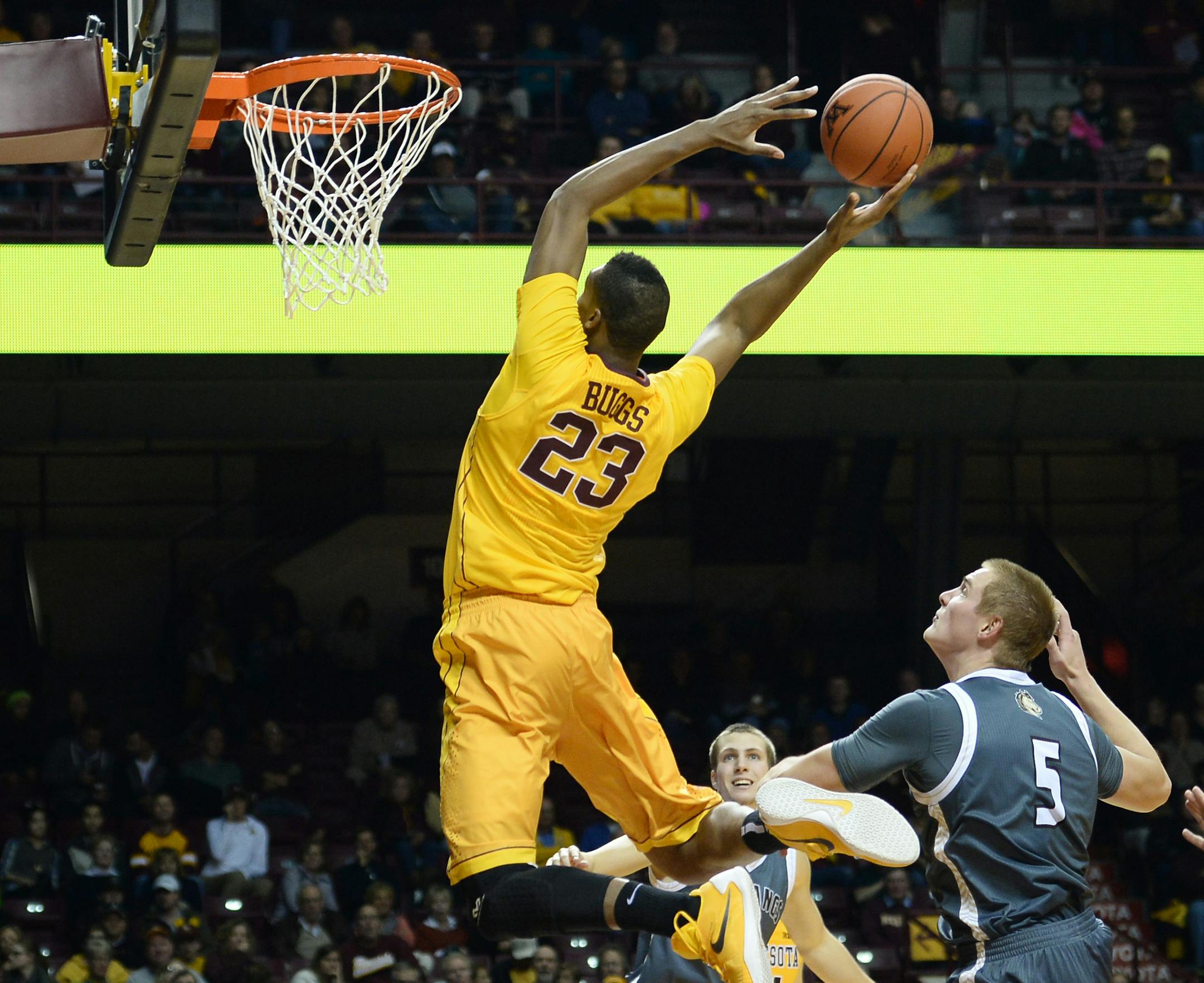 Charles Buggs tried to dunk in a rebound — but he couldn’t convert. It was his only shot attempt in 14 minutes.