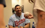 Brusdar Graterol signed autographs during TwinsFest last month.