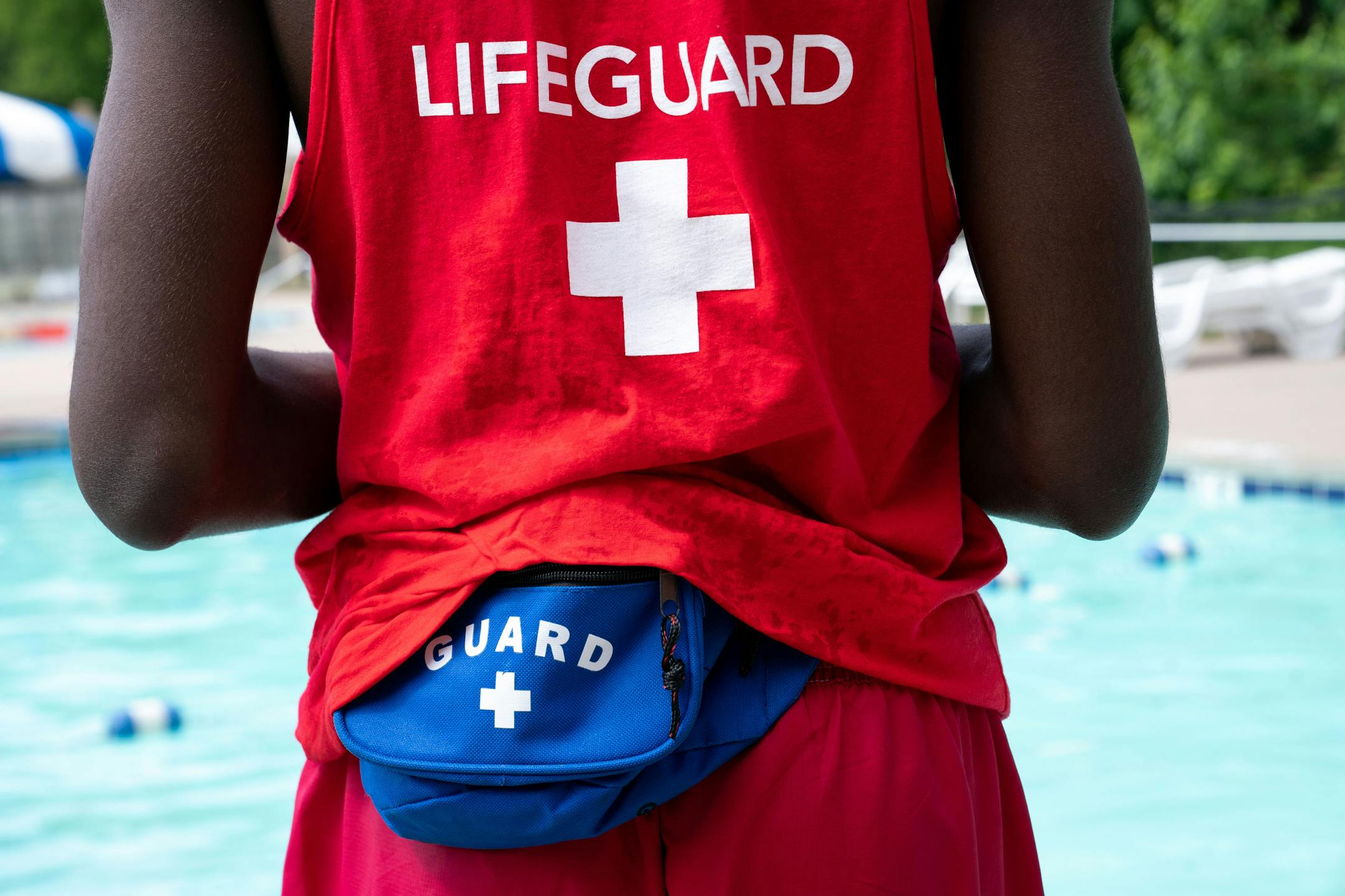 Head lifeguard Aaron Ramsey leads a training program for new Ramsey County lifeguards.