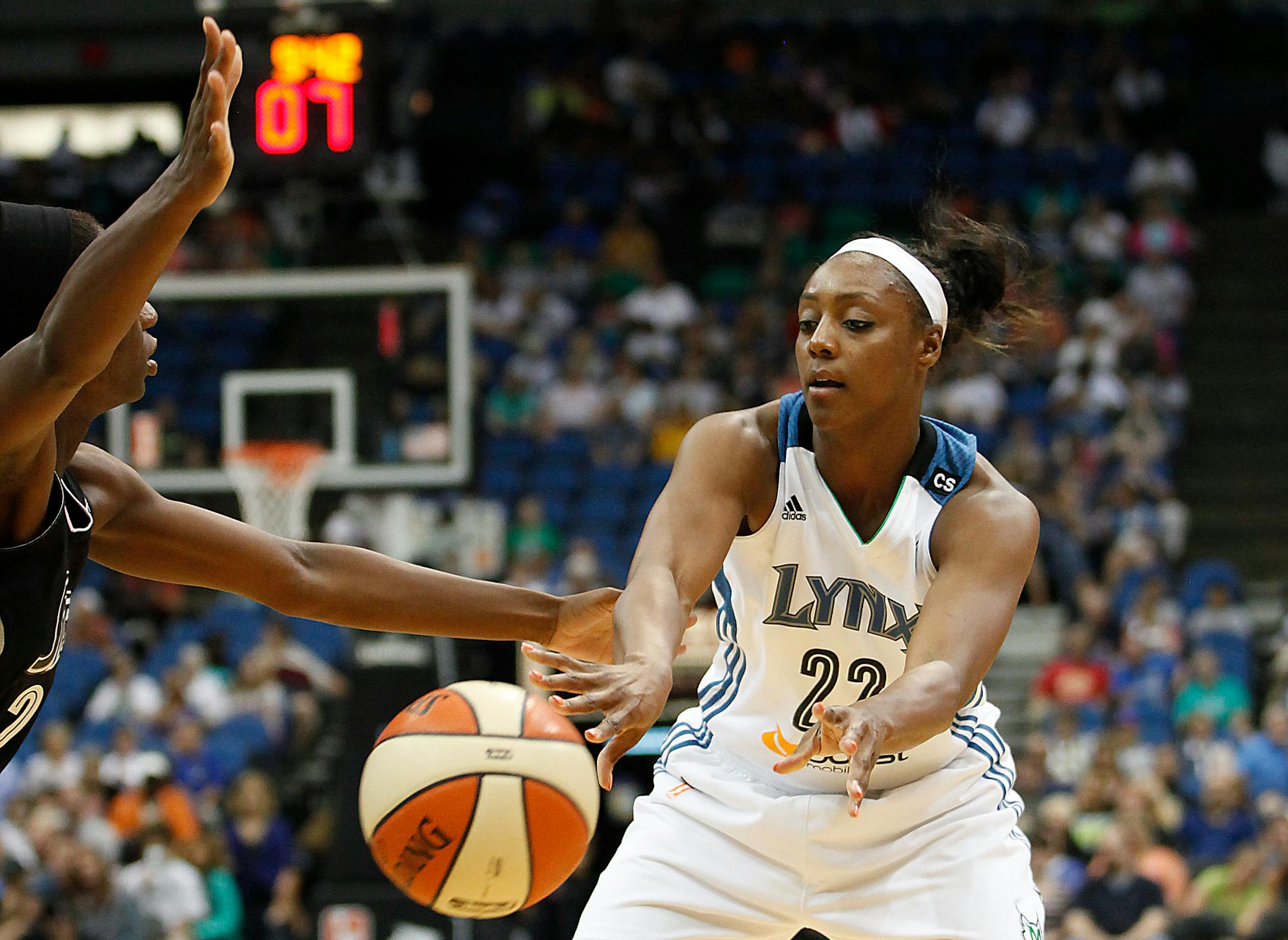 Lynx guard Monica Wright (22) was a No. 2 overall draft pick, but she excels in her role as the first reserve off the bench.