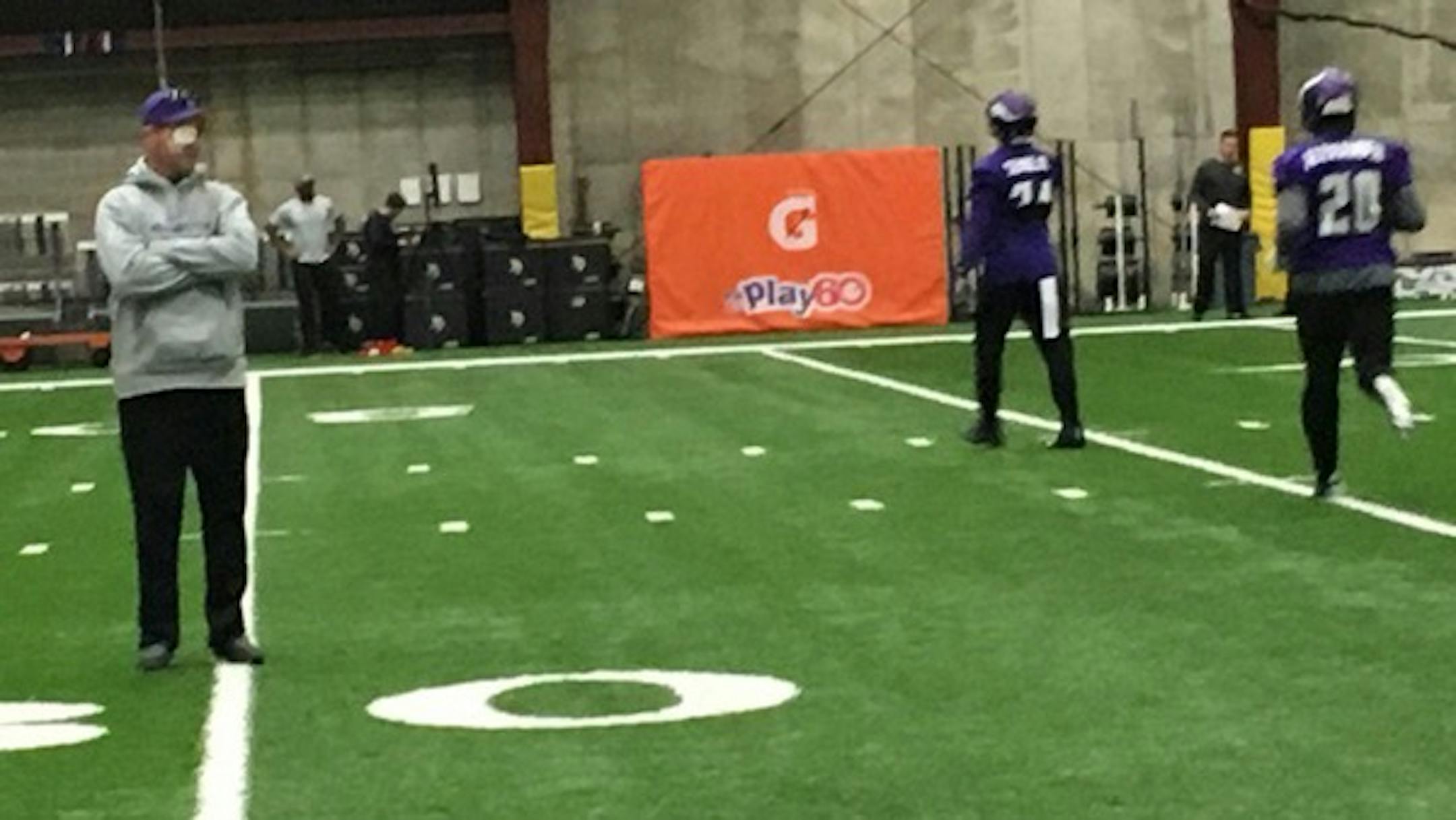 Mike Zimmer at Tuesday's practice.
